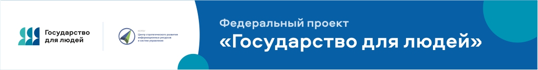 Баннер про федеральный проект Государство для людей.